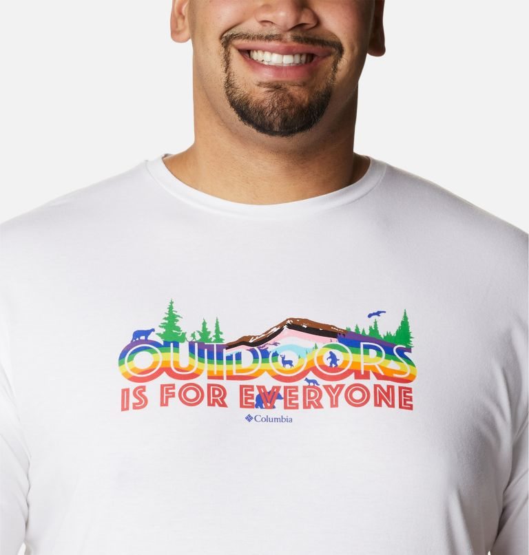 Men's Columbia Sun Trek Short Sleeve Graphic T Shirts White | Plus Size CA-H14LC